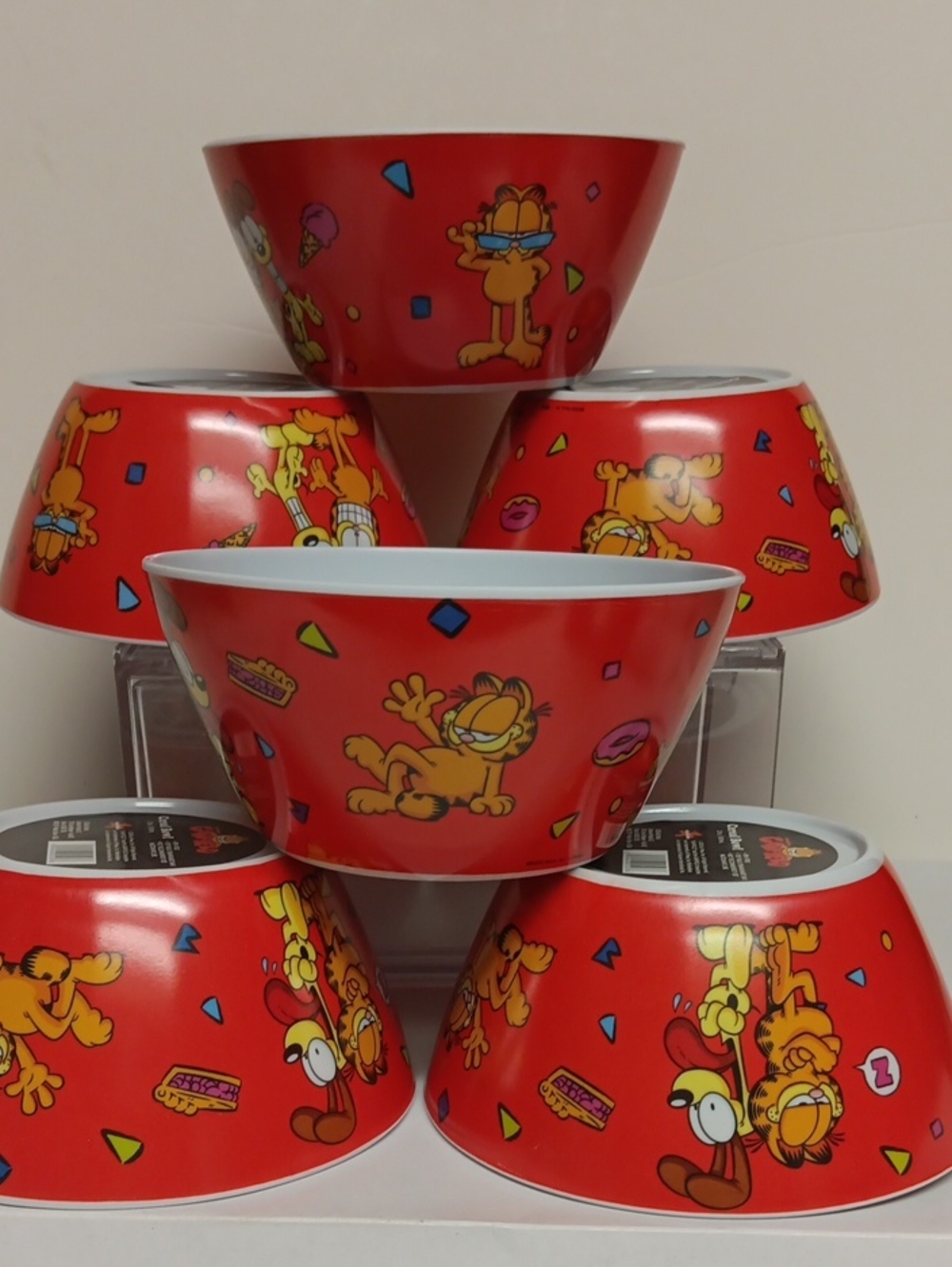 NICKELODEON GARFIELD CEREAL BOWLS 6 PCS. NEW